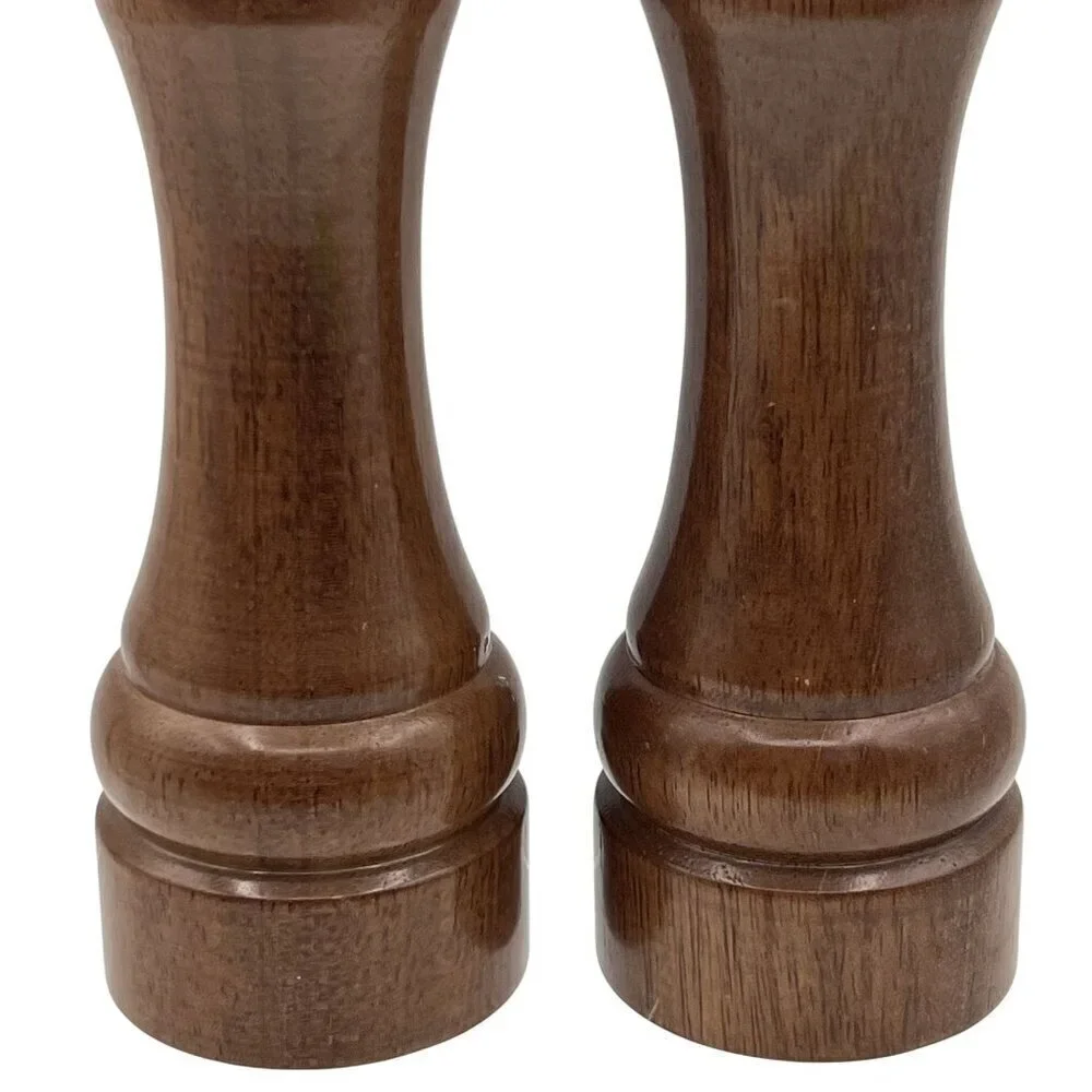 Olde Thompson Walnut Wood Vintage USA Salt Pepper Grinder Set 8.5